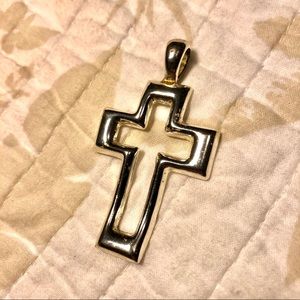 Cross necklace pendant silver colored